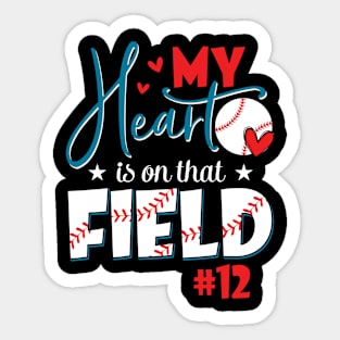 My heart Is On That Field Baseball Player Gift For Men Women Sticker